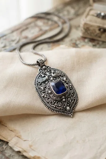 Regal silver pendant