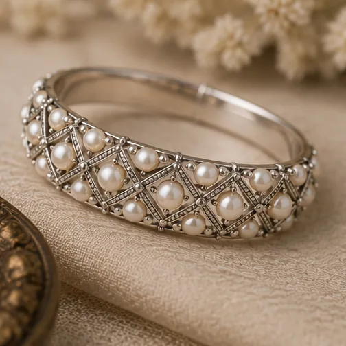 Pearl Lattice Bangle