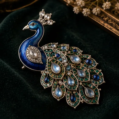 Nawabi Peacock Brooch