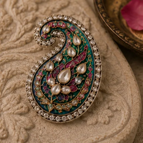 Meena Paisley Brooch