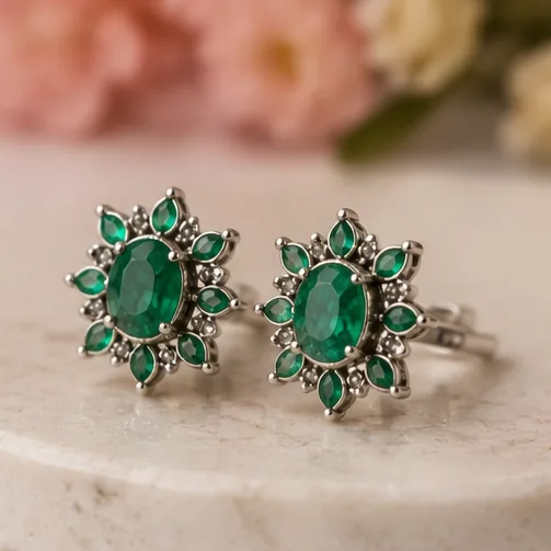 Emerald Vine Studs