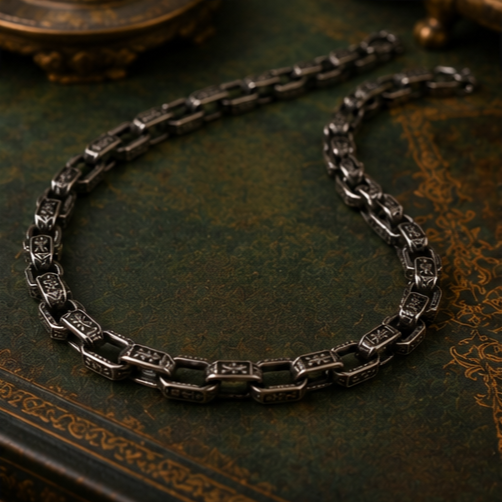 Rajwada Oxidised Chain